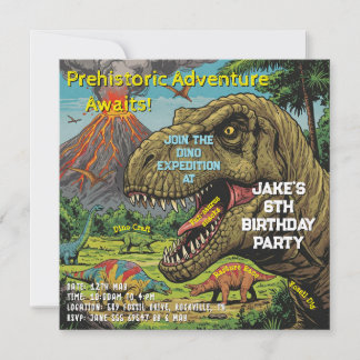 Invitation Parti préhistorique de Dinosaur