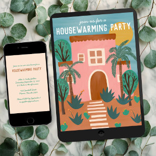 Invitation PARTI RÉCHAUFFEMENT Nouveau rose Accueil Adresse P
