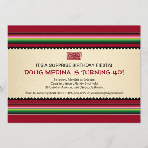 Invitation Parti Serape mexicain - Horizontal