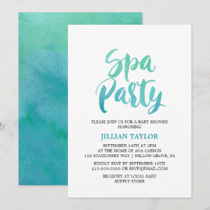 Invitation Parti Spa de la calligraphie d'aquarelle