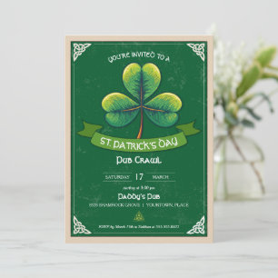 Invitation Parti St patrick Shamrock rétro