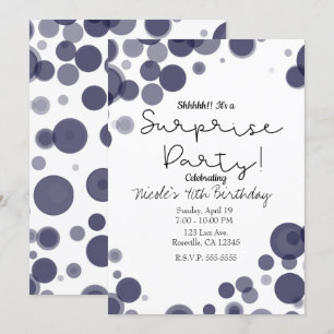 Invitation Parti surprise de la Marine Bleue Blanche Polka