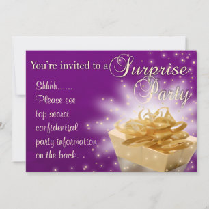 Invitation Parti surprise   Purple et or