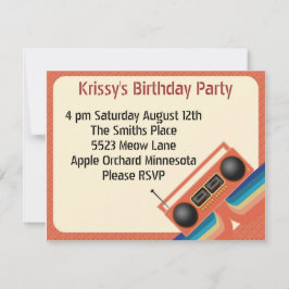 Invitation Parti Tapedeck des années 80