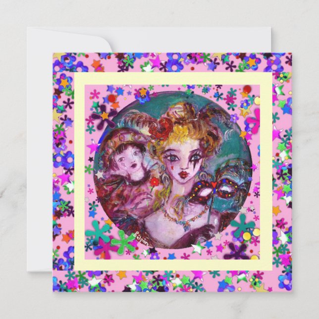 INVITATION PARTI VALENTINE VÉNITIEN DE MASQUÉRADE (Devant)