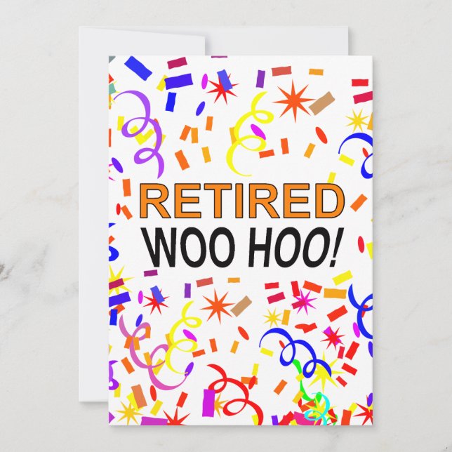 Invitation Parti Woo Hoo Confetti à la retraite (Devant)