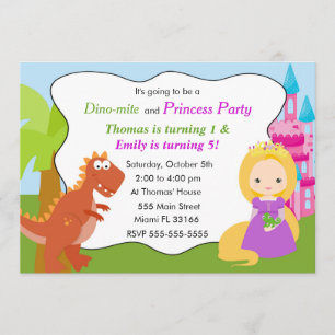 Invitation Partie 1 d'anniversaire de enfant de princesse