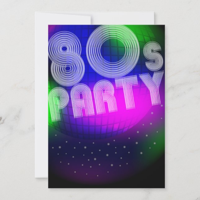 Invitation partie 80s (Devant)