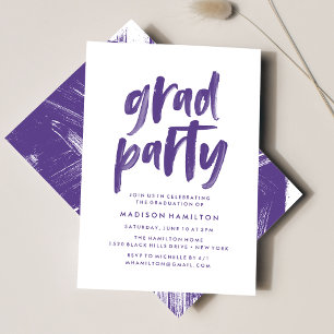 Invitation Partie Abstraite de graduation en violet