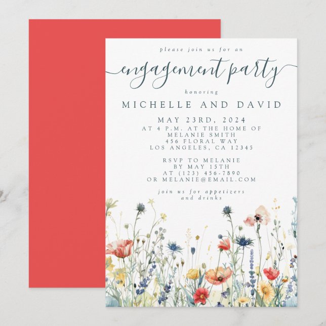 Invitation Partie active de l'engagement des Fleurs sauvages (Devant / Derrière)