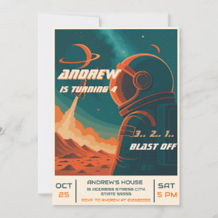 Invitation Partie Anniversaire de l'astronaute personnel