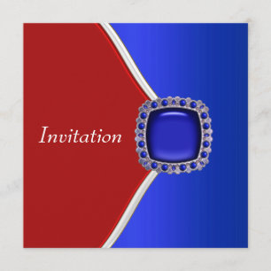 Invitation Partie blanche et bleue rouge patriotique