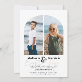 Invitation Partie conjointe | Simple 2 Photo fête d'anniversa