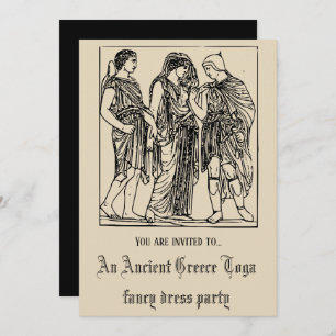 Invitation Partie costumée antique de Grèce de toge
