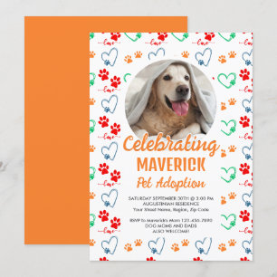 Invitation Partie d'adoption personnalisée pour animal de com