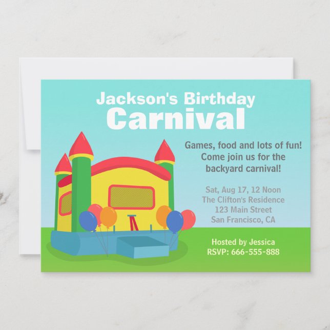 Invitation Partie d'anniversaire de enfant - carnaval heureux (Devant)