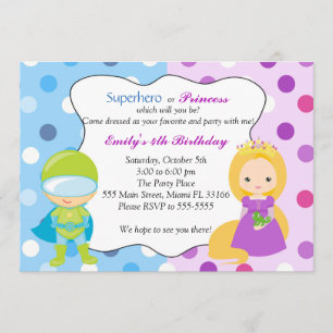 Invitation Partie d'anniversaire de enfant de princesse