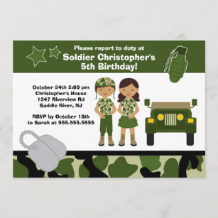 Invitations Faire Part Cartes Anniversaire Militaire Zazzle Ch