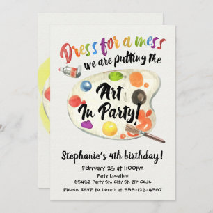 Invitation Partie d'art, anniversaire