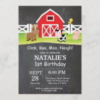 Partie de basse-cour d'invitation d'anniversaire