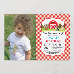 Invitation Partie de basse-cour d'invitation d'anniversaire