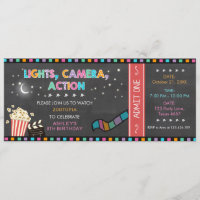 Partie de billet de film d'invitation