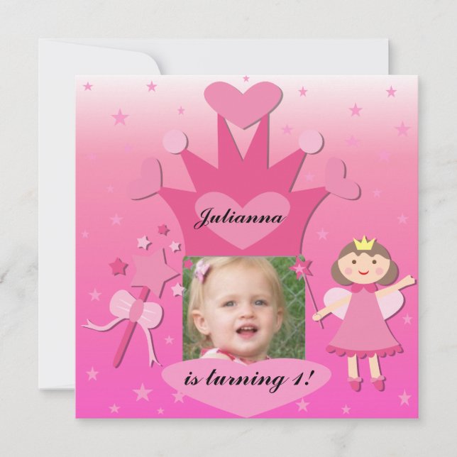Invitation Partie de brune avec la princesse Birthday Invites (Devant)