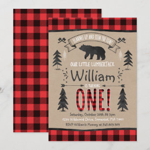 Invitation Partie de bûcheron d'invitation d'anniversaire de