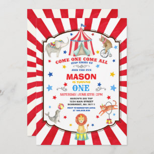 Invitation Partie de cirque d'invitation d'anniversaire de