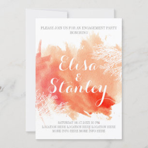 Invitation Partie de fiançailles de corail