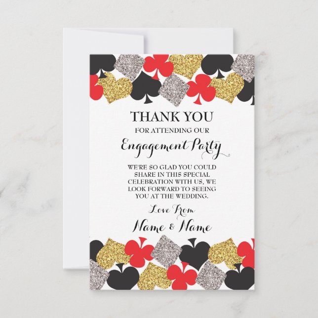 Invitation Partie de fiançailles de Merci épousant le casino (Devant)