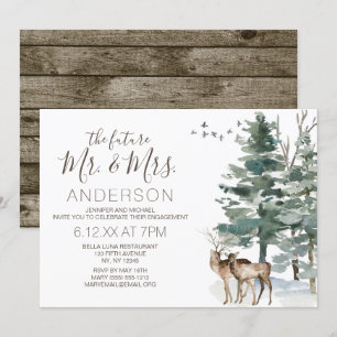 Invitation Partie de fiançailles rustique de forêt
