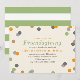 Invitation Partie de Friendsgiving de confettis