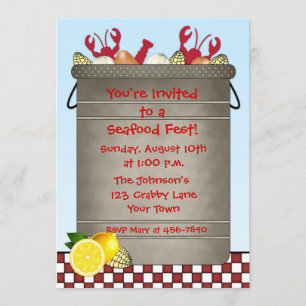 Invitation Partie de fruits de mer