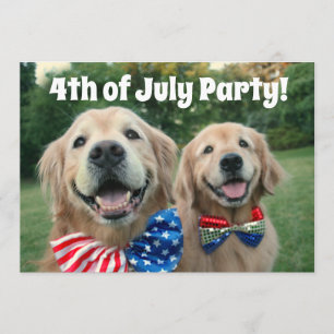 Invitation Partie de golden retriever 4 juillet