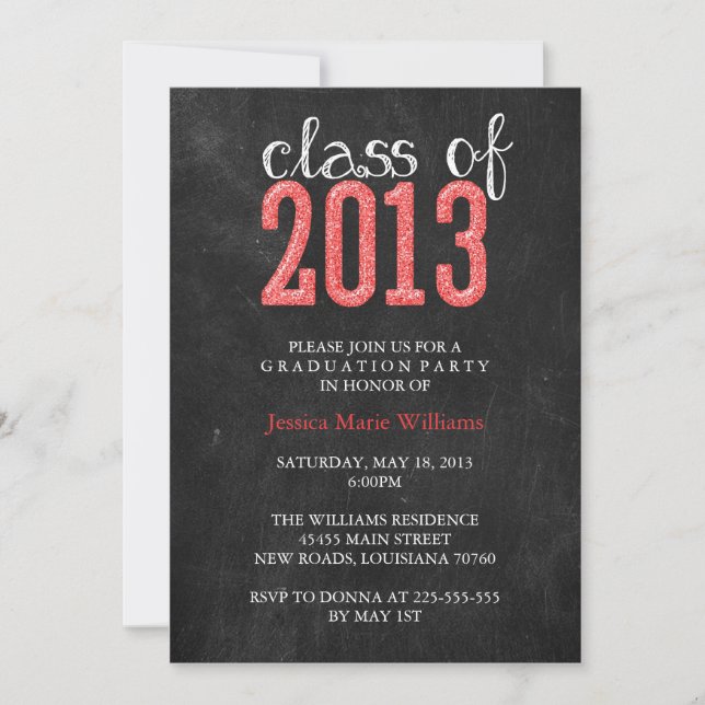 Invitation Partie de graduation du tableau de bord | Parties  (Devant)