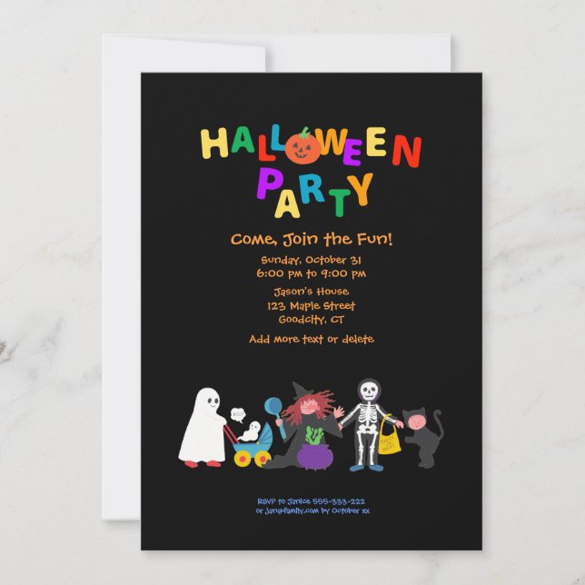 Invitation Partie de Halloween (Devant)