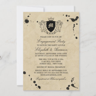 Invitation Partie de l'engagement de la ceinture de monogramm