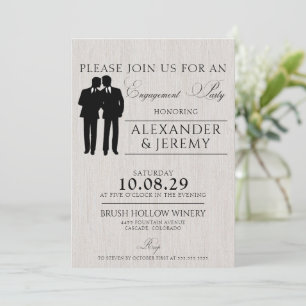Invitation Partie de l'engagement Grooms