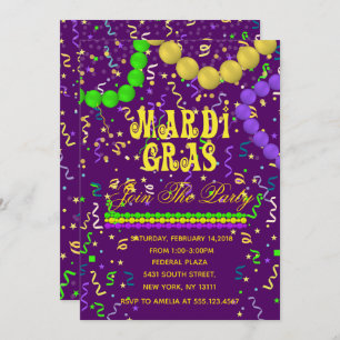 Invitation Partie de mardi gras