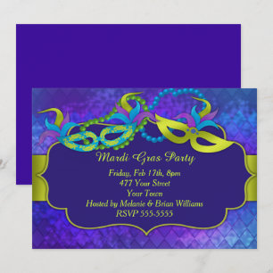 Invitation Partie de mardi gras
