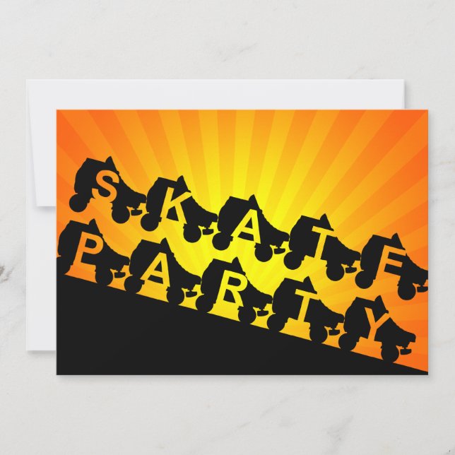 Invitation partie de patin : rayons de coucher du soleil (Devant)