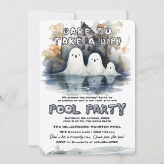 Invitation Partie de pool éffrayante