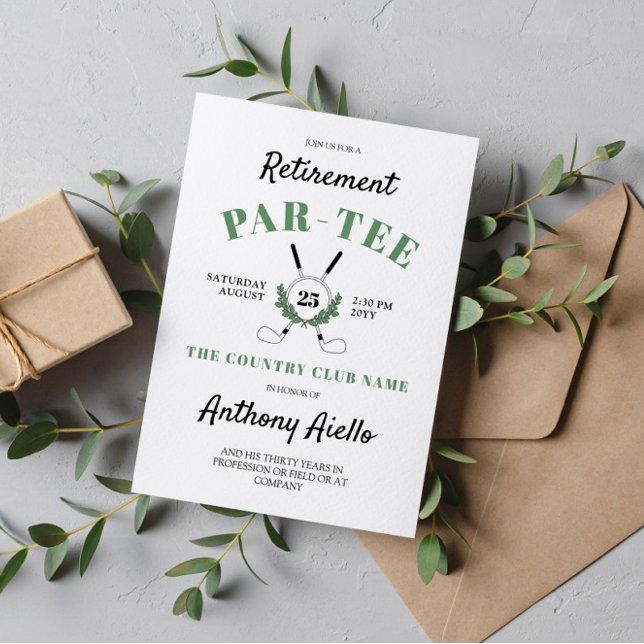 Invitation Partie de retraite à thème Wreath Golf (Créateur téléchargé)