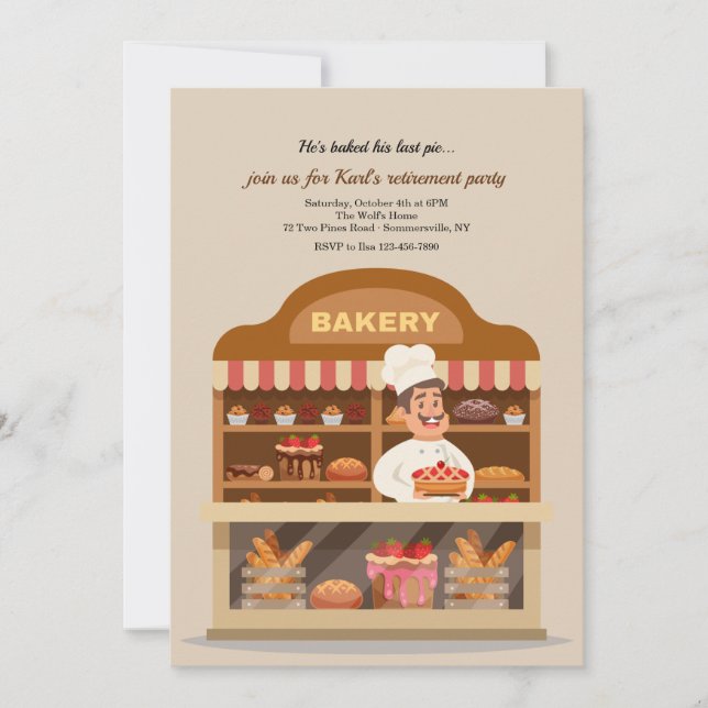 Invitation Partie de retraite Baker (Devant)