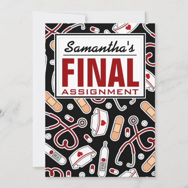 Invitation Partie de retraite des infirmières Affectation fin (Devant)