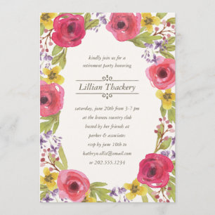 Invitation Partie de retraite florale de la guirlande  