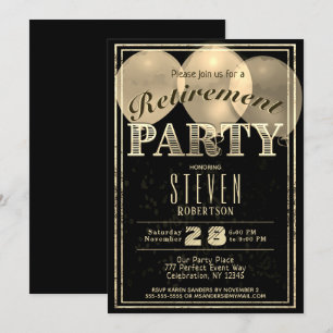 Invitation Partie de retraite   Modern Gold Festive