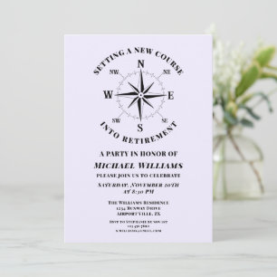 Invitation Partie de retraite Porte-boussole minimaliste