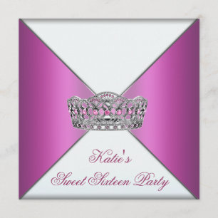 Invitation Partie de sweet sixteen de roses indien de diadème